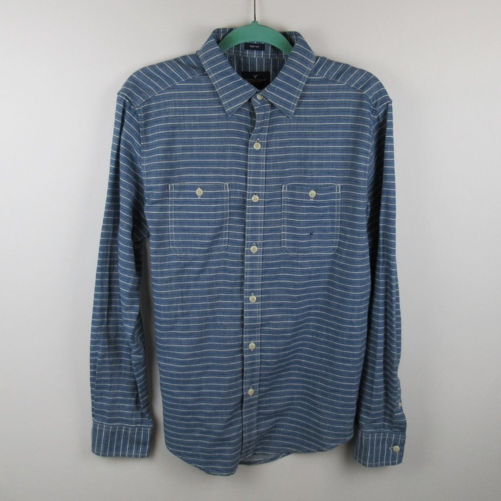 NWT American Eagle Men's Striped Prep Fit Button Down Shirt sz M